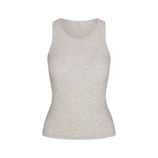 RIB SLEEP TANK | LIGHT HEATHER GREY