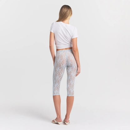 STRETCH LACE CAPRI | POWDER BLUE