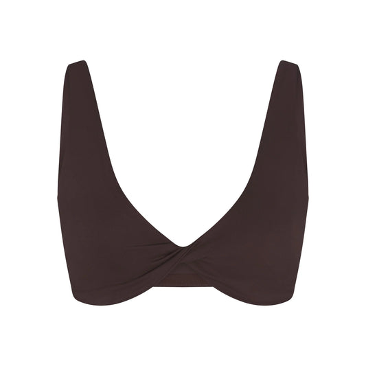 NikeSKIMS MATTE TWIST-FRONT BRA | DARK SEPIA