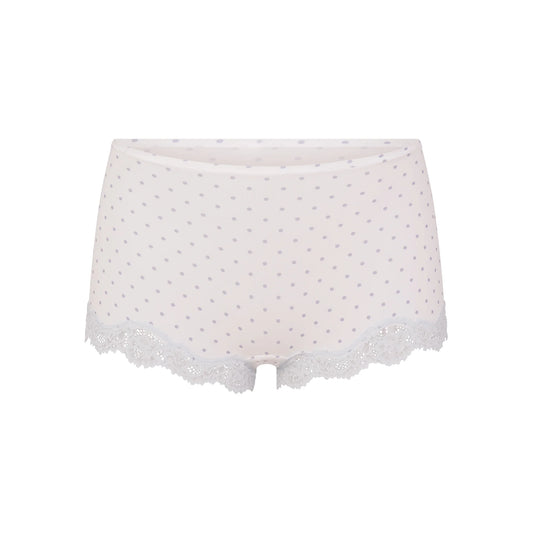 FITS EVERYBODY LACE BOY SHORT | SLATE PIN DOT PRINT