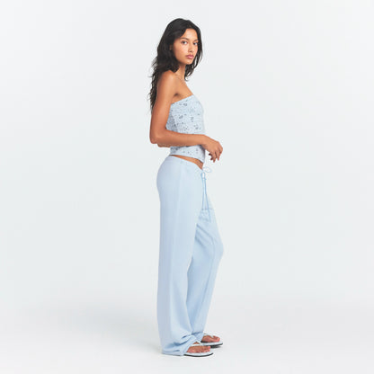 DRAPEY FRENCH TERRY STRAIGHT LEG PANT | POWDER BLUE