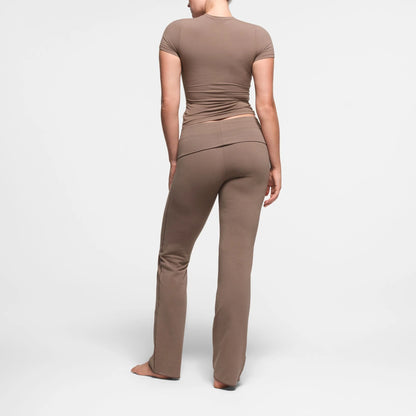 COTTON JERSEY FOLDOVER PANT | TRUFFLE