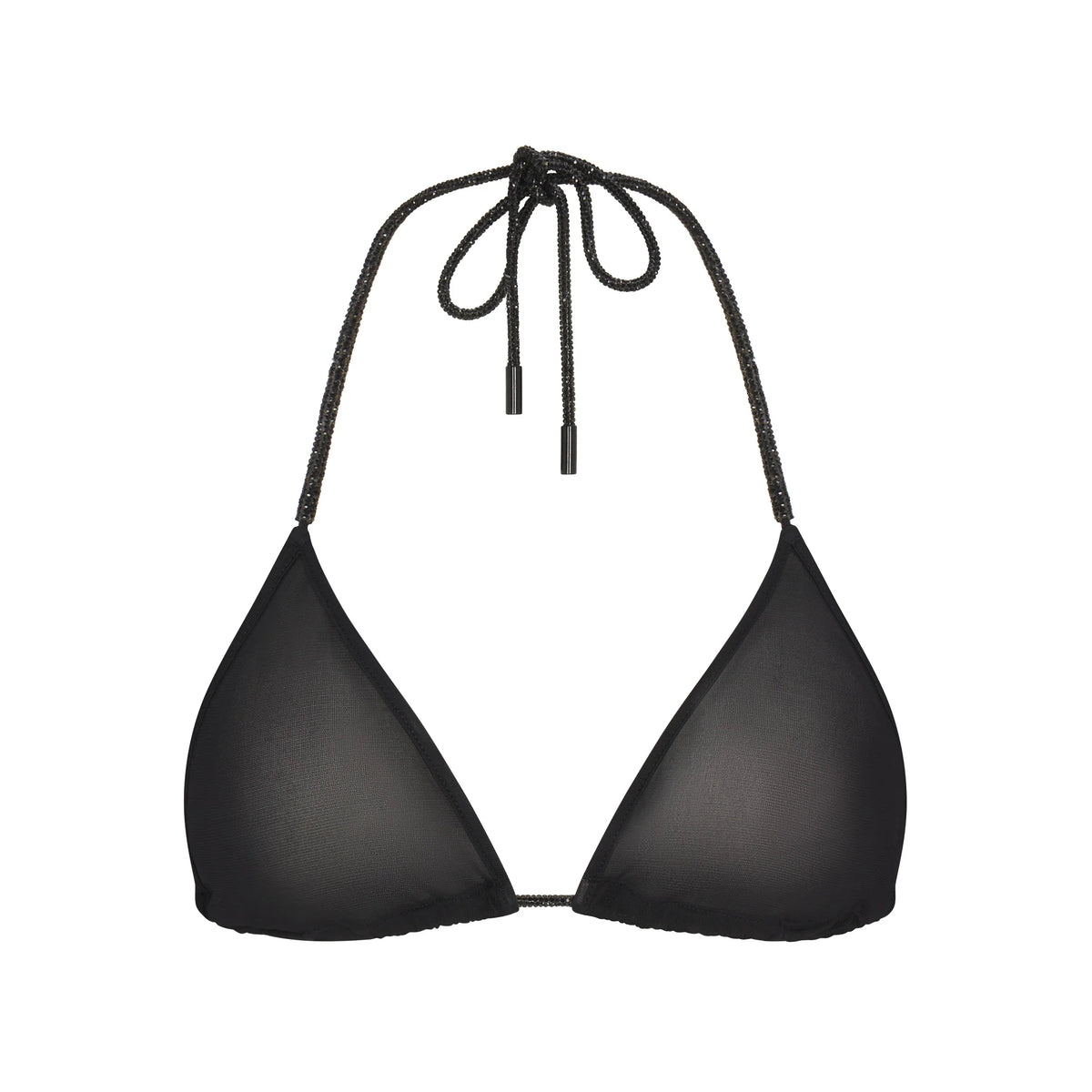 RHINESTONE KNIT TRIANGLE BRALETTE | ONYX