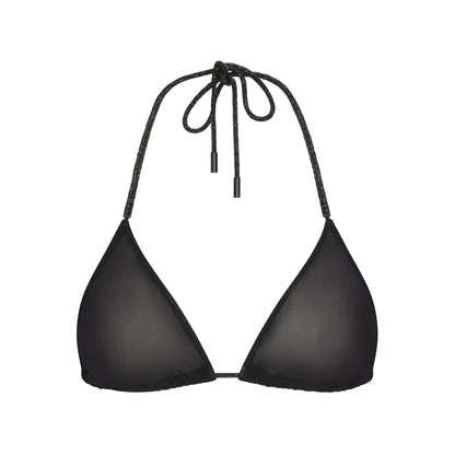 RHINESTONE KNIT TRIANGLE BRALETTE | ONYX