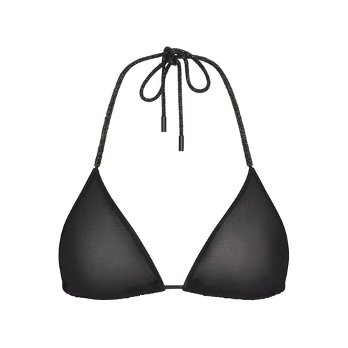 RHINESTONE KNIT TRIANGLE BRALETTE | ONYX
