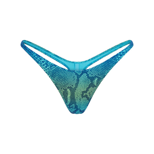 SIGNATURE SWIM THONG BIKINI BOTTOM | AQUA OMBRE SNAKE