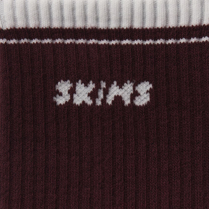 SKIMS SOCKS RIBBED QUARTER CREW LOGO SOCK 3-PACK | CURRANT SNOW MULTI