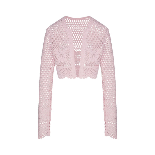 SWIM COVER-UPS CROCHET CROPPED CARDIGAN | CHERRY BLOSSOM