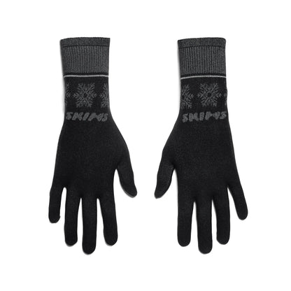 SKIMS FIRST LAYERS GLOVES | OBSIDIAN WINTER FAIR ISLE