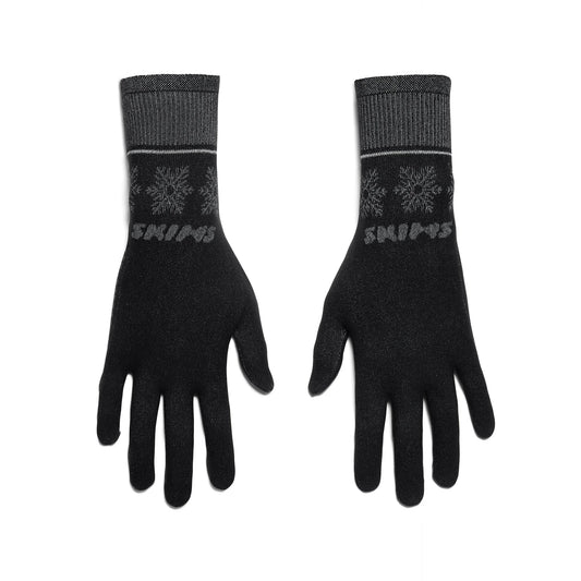 SKIMS FIRST LAYERS GLOVES | OBSIDIAN WINTER FAIR ISLE