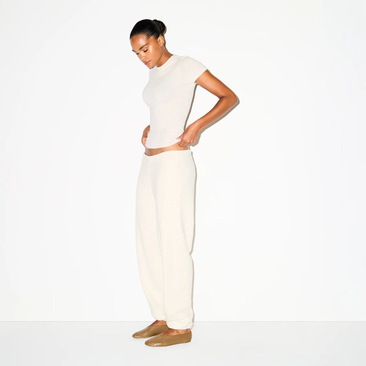 COTTON FLEECE JOGGER | OATMEAL HEATHER