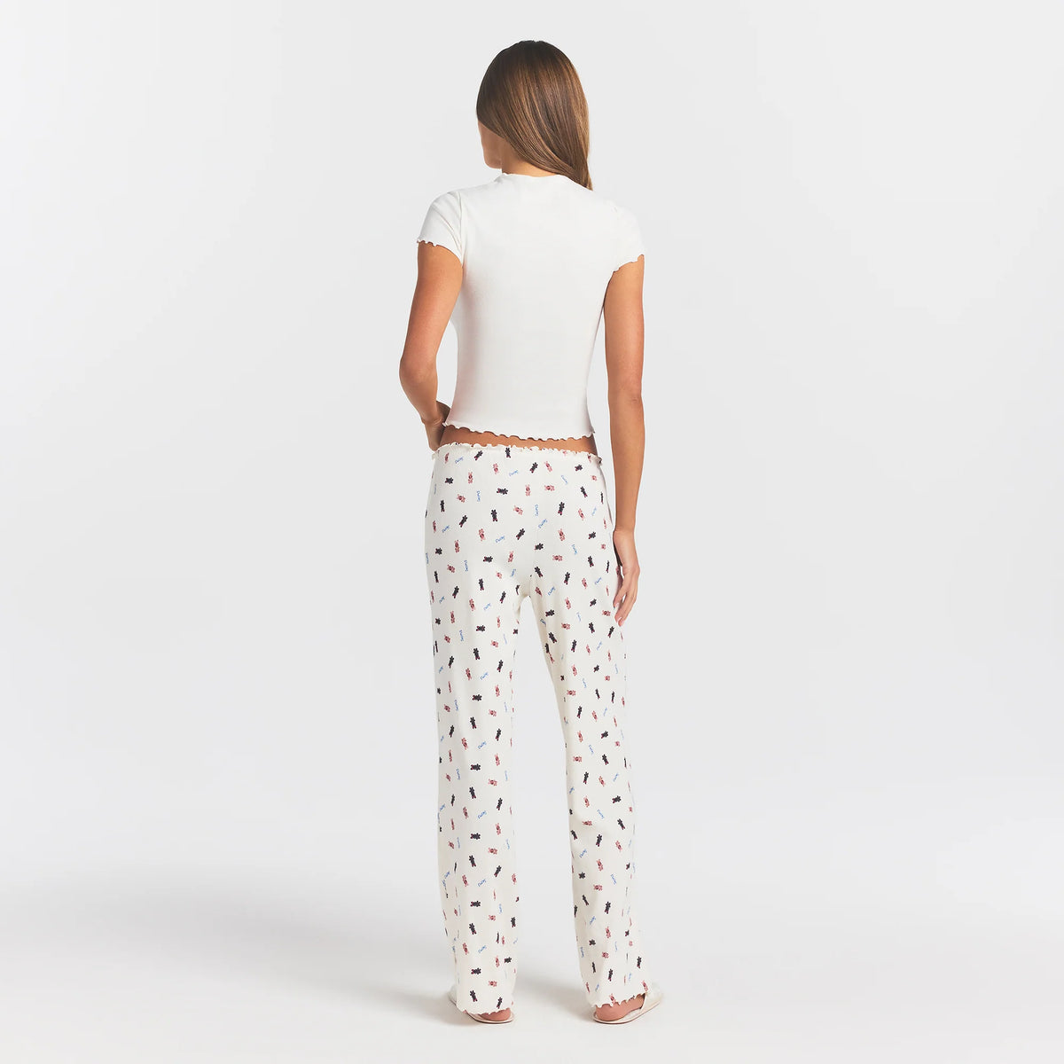 LOGO POINTELLE STRAIGHT LEG PANT | MARBLE TOSSED BUNNY