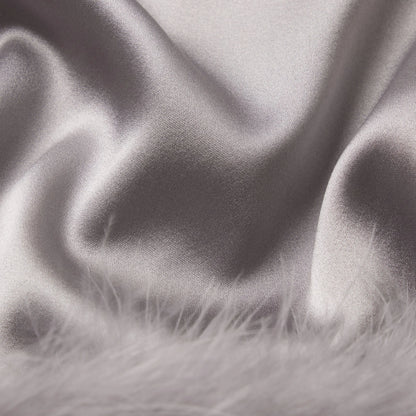 SILK FEATHER TRIM GLOVES | MIRROR