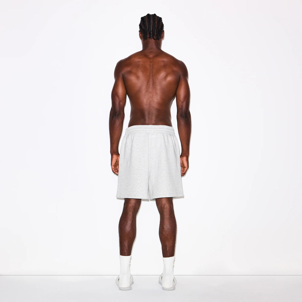 FLEECE LOUNGE MENS RELAXED SHORT | LIGHT HEATHER GREY