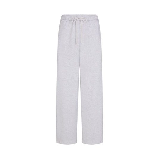 COTTON FLEECE STRAIGHT LEG PANT | LIGHT HEATHER GREY ARCHED SKIMS PLAID