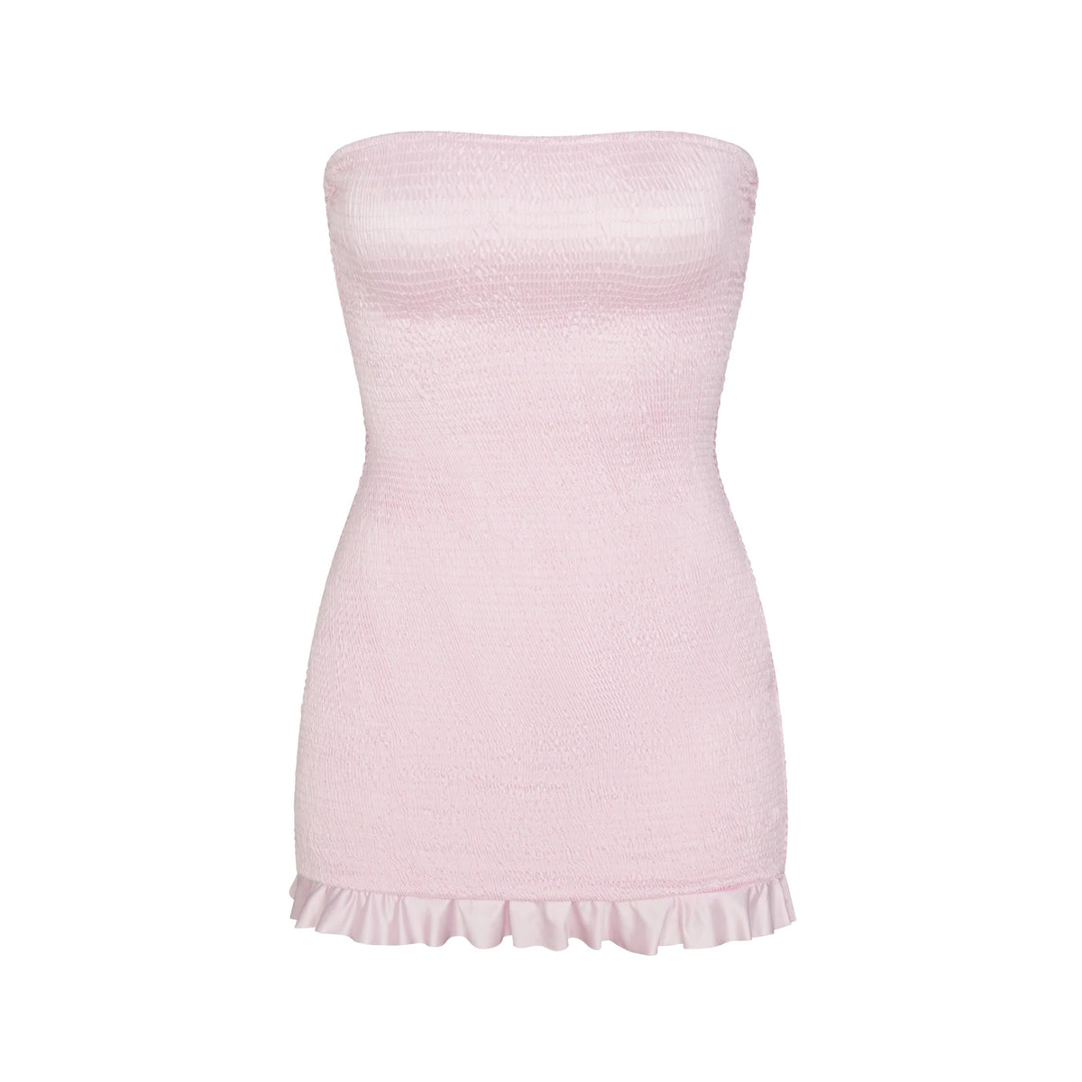 SATIN SWIM SMOCKED MINI DRESS | CHERRY BLOSSOM