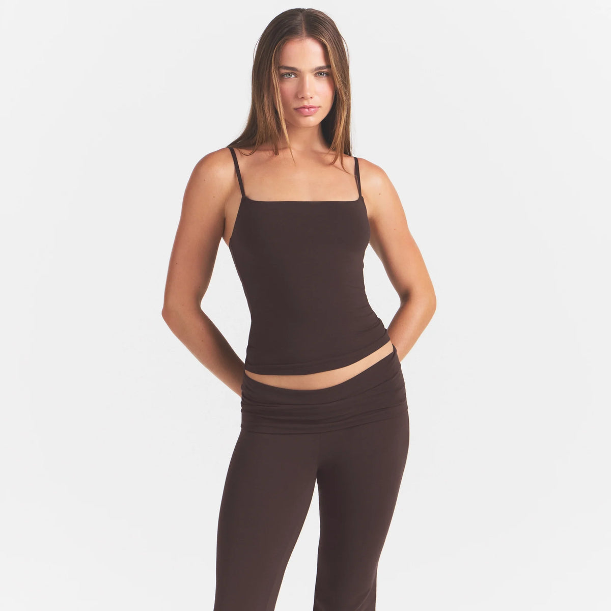 COTTON JERSEY CAMI | ESPRESSO