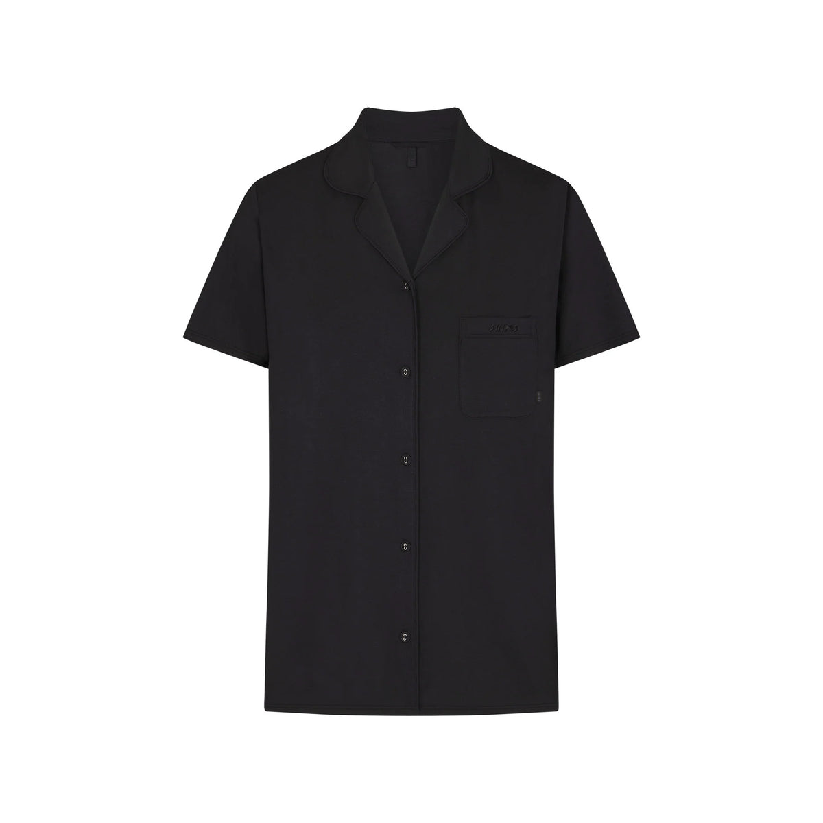 SKIMS SLEEP SHORT SLEEVE BUTTON UP SET | ONYX