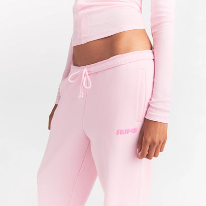COTTON FLEECE JOGGER WITH EMBOSSED LOGO | CHERRY BLOSSOM