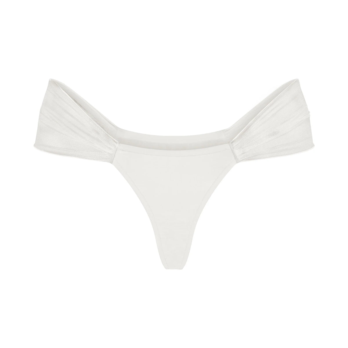 ULTRA FINE MESH DRAPED THONG | IVORY