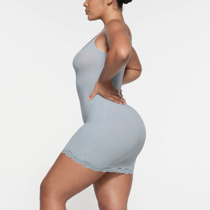 FITS EVERYBODY LACE SLIP DRESS | DENIM