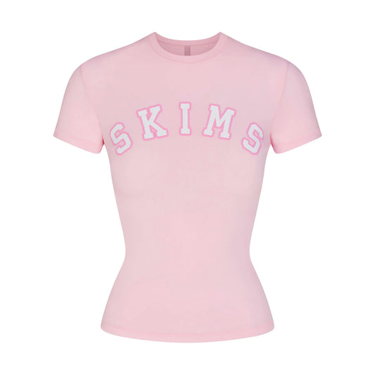 COTTON JERSEY LOGO T-SHIRT | CHERRY BLOSSOM WITH SNOW LOGO