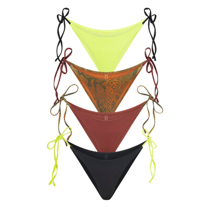 SIGNATURE SWIM DIPPED TIE BIKINI BOTTOM 4-PACK | OMBRE SNAKE MULTI