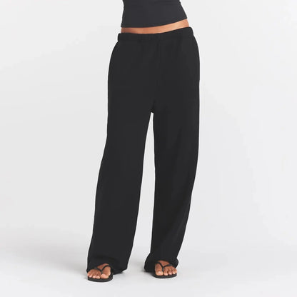 COTTON FLEECE STRAIGHT LEG PANT | ONYX