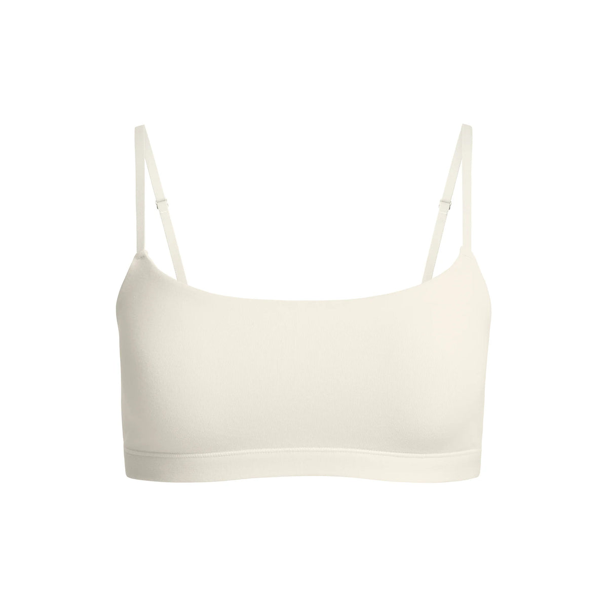 COTTON JERSEY SCOOP BRALETTE | BONE