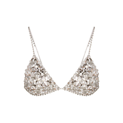 NOVELTY INTIMATES SEQUIN BRALETTE AND HIPSTER SET | SNOW
