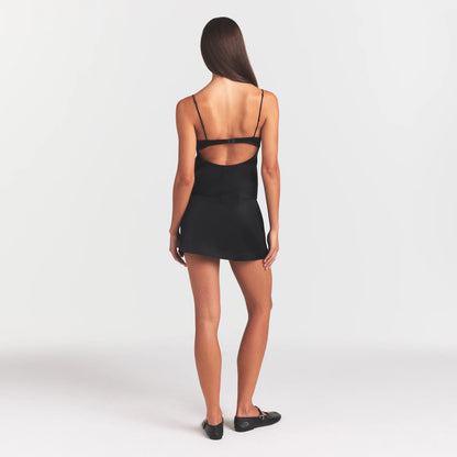 SATIN MINI SKIRT | OBSIDIAN