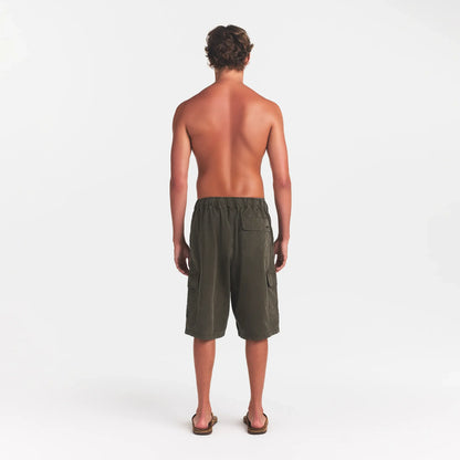 WOVEN MENS RELAXED CARGO SHORT | JUNGLE