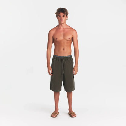 WOVEN MENS RELAXED CARGO SHORT | JUNGLE