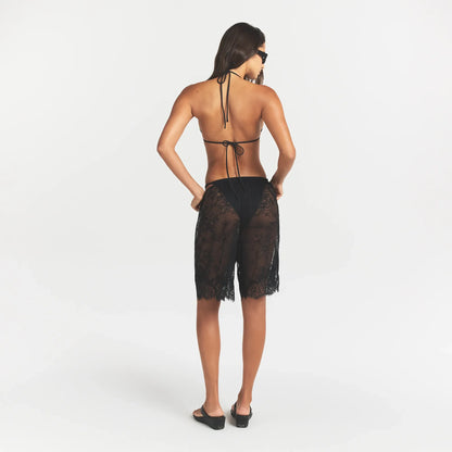 ULTRA FINE LACE LONG SHORT | OBSIDIAN