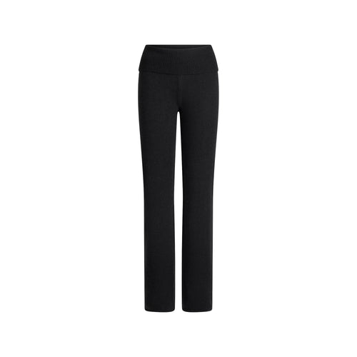 WOOL CASHMERE FOLDOVER PANT | ONYX