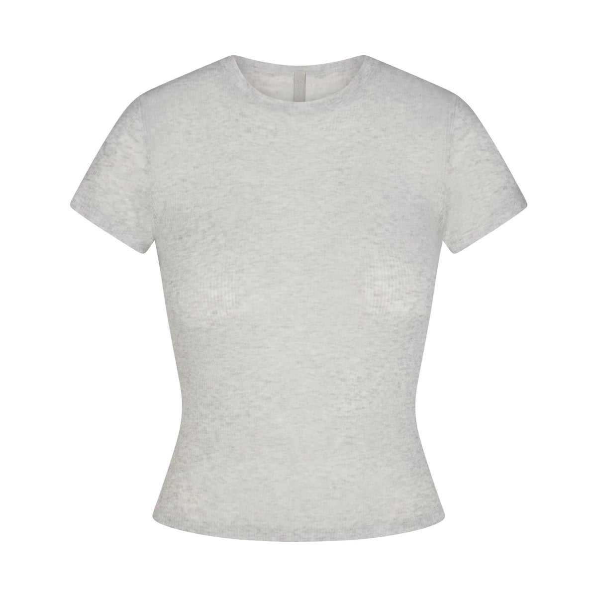 SHEER RIB T-SHIRT | LIGHT HEATHER GREY