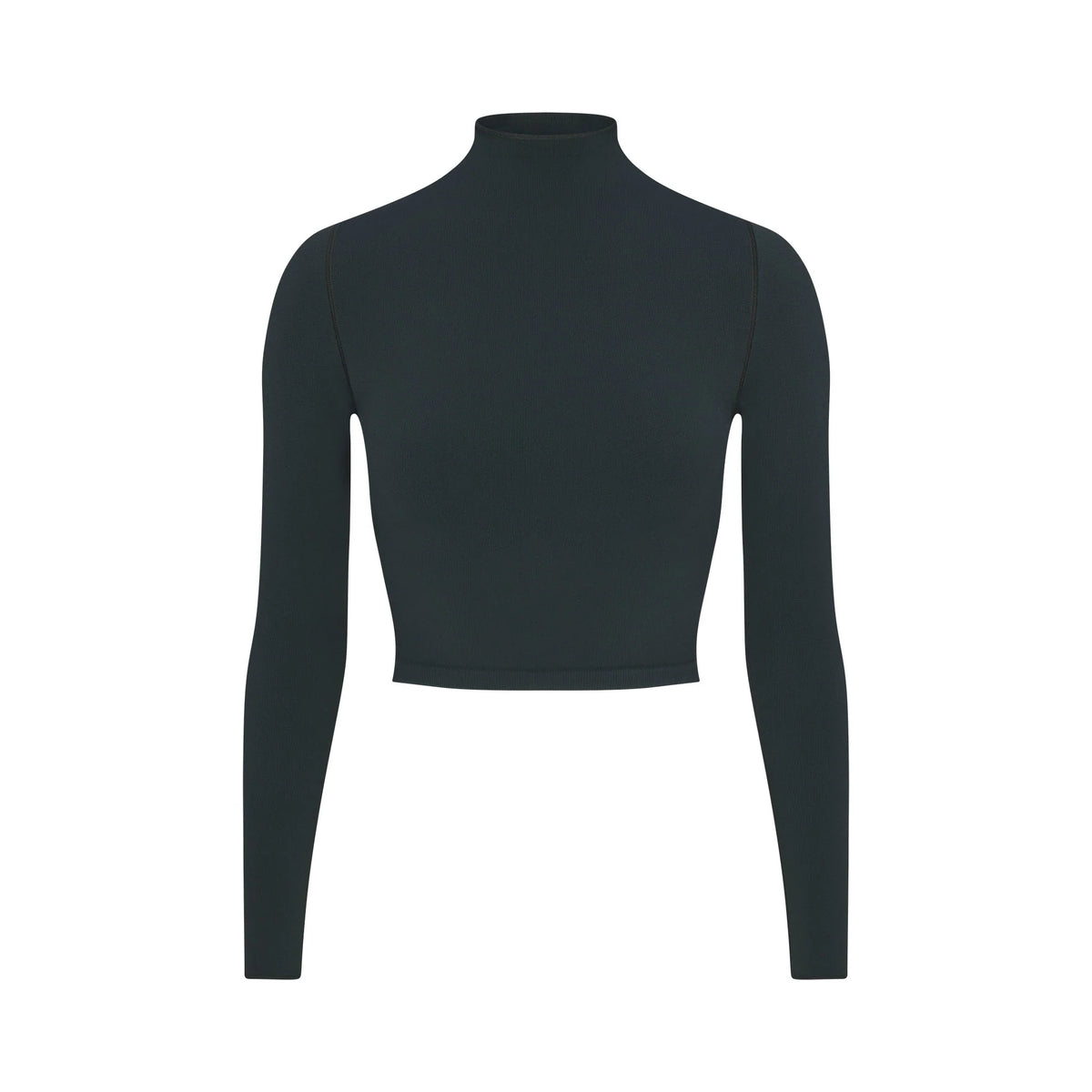 NikeSKIMS VINTAGE SEAMLESS MOCK NECK CROP TOP | DARK TEAL
