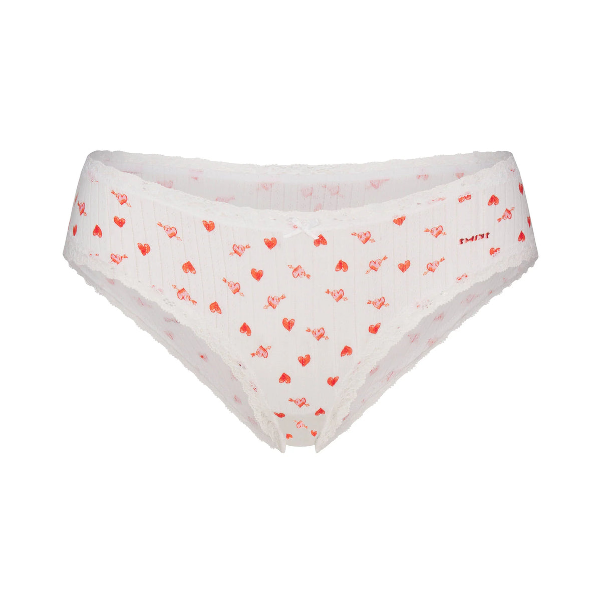 LIGHTWEIGHT COTTON POINTELLE LACE BRIEF | SNOW ARROWED HEARTS