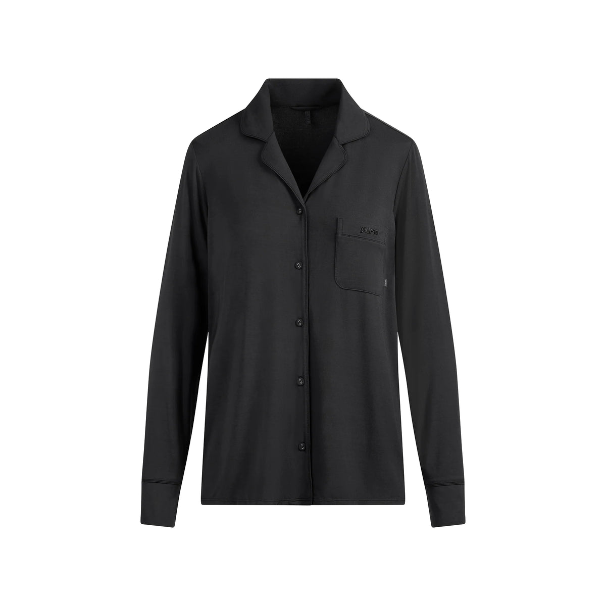 SKIMS SLEEP LONG SLEEVE BUTTON UP SET | ONYX