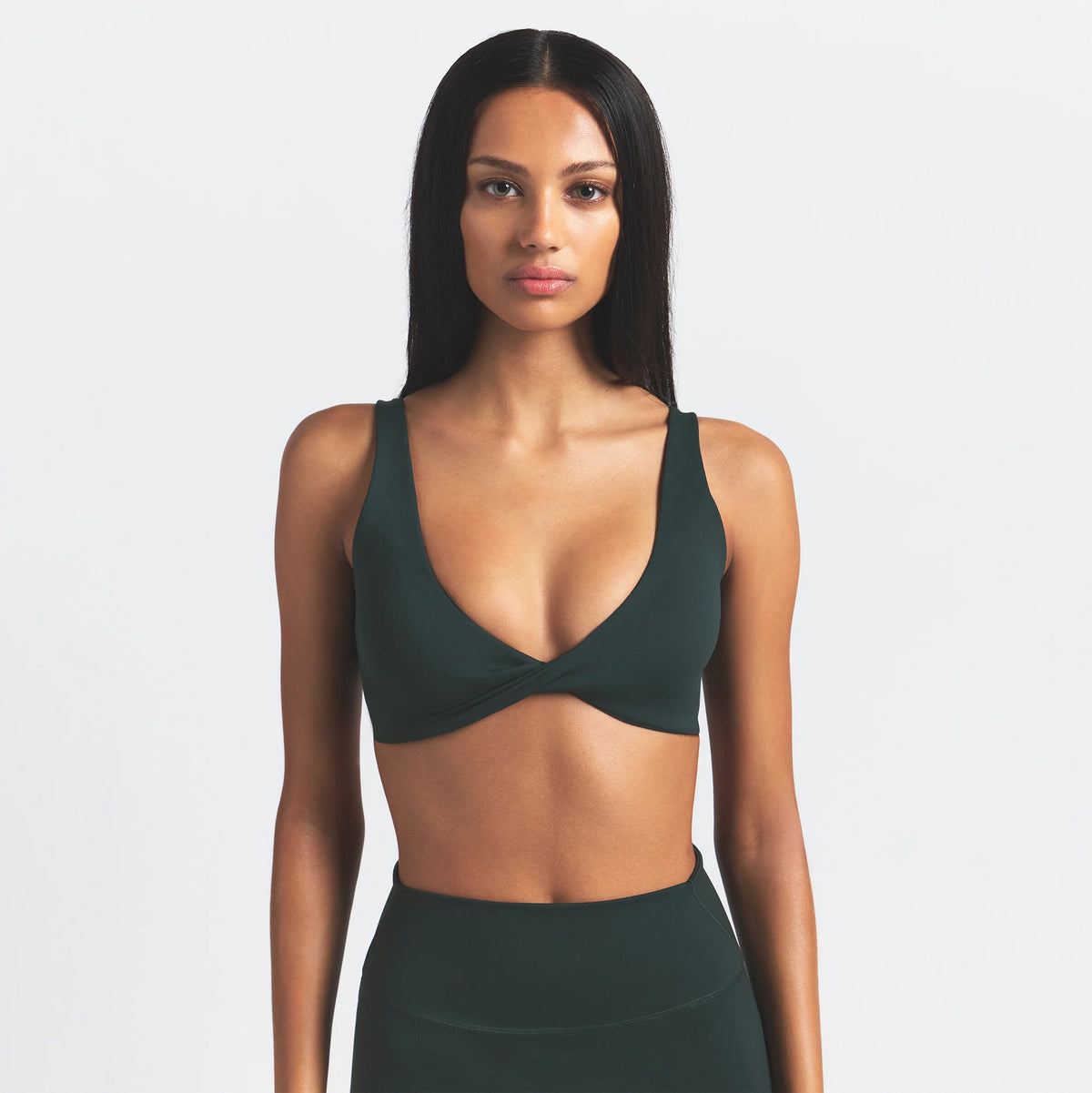 NikeSKIMS MATTE TWIST-FRONT BRA | DARK TEAL