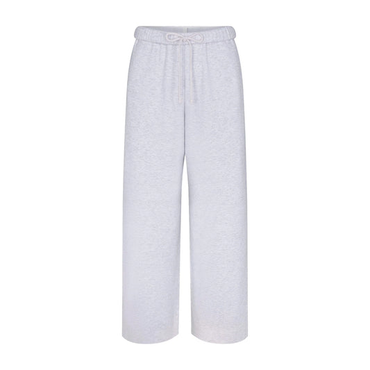 COTTON FLEECE STRAIGHT LEG PANT | LIGHT HEATHER GREY