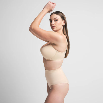 SEAMLESS SCULPT MID WAIST BRIEF | SAND