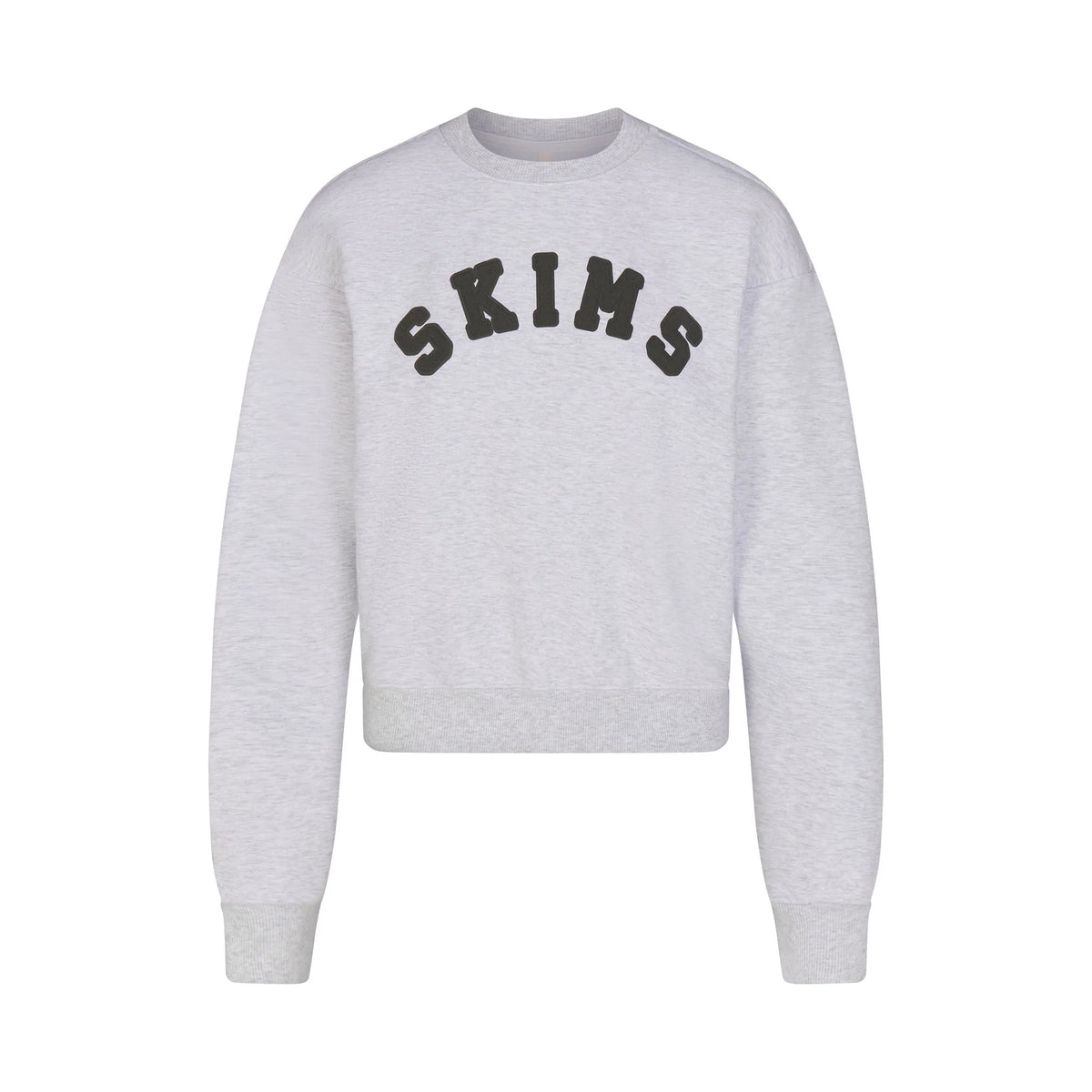 COTTON FLEECE LOGO CLASSIC CREWNECK | LIGHT HEATHER GREY WITH ONYX LOGO