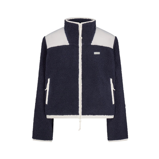 TEDDY BOXY ZIP UP JACKET | NAVY