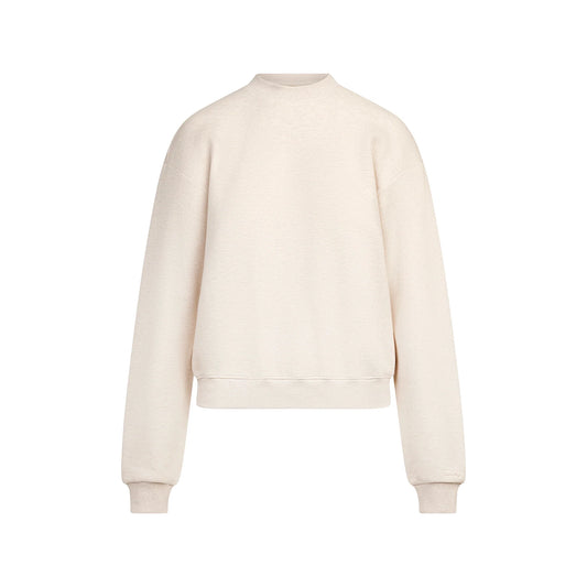 COTTON FLEECE CREWNECK | OATMEAL HEATHER