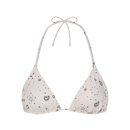 SIGNATURE SWIM TRIANGLE BIKINI TOP | ECRU BANDANA PRINT
