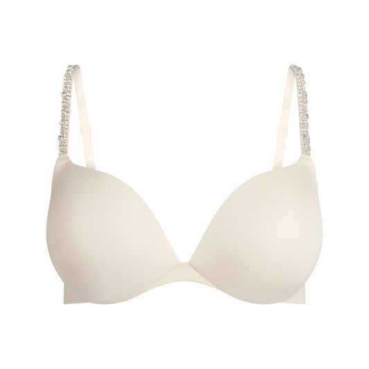 SKIMS ULTIMATE RHINESTONE TEARDROP PUSH-UP BRA | ECRU