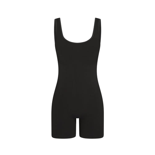 NikeSKIMS RIBBED SEAMLESS SCOOP 5" ONE PIECE | OBSIDIAN