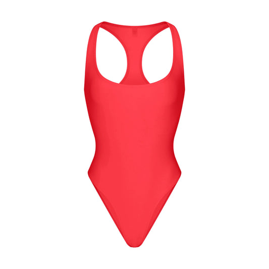 ICONIC SWIM RACERBACK ONE PIECE | CARMINE