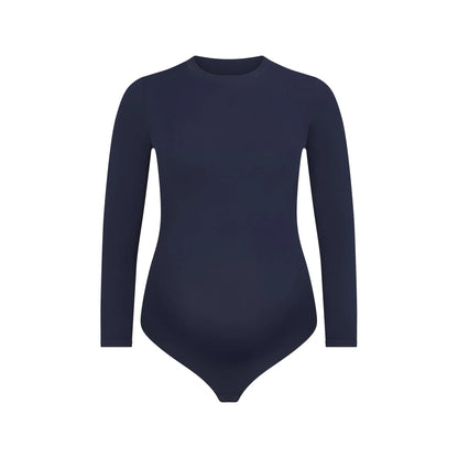 FITS EVERYBODY MATERNITY LONG SLEEVE BRIEF BODYSUIT | NAVY